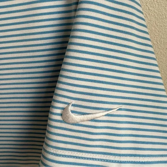 Nike Golf Blue Striped Polo, Size Medium - Picture 3 of 5
